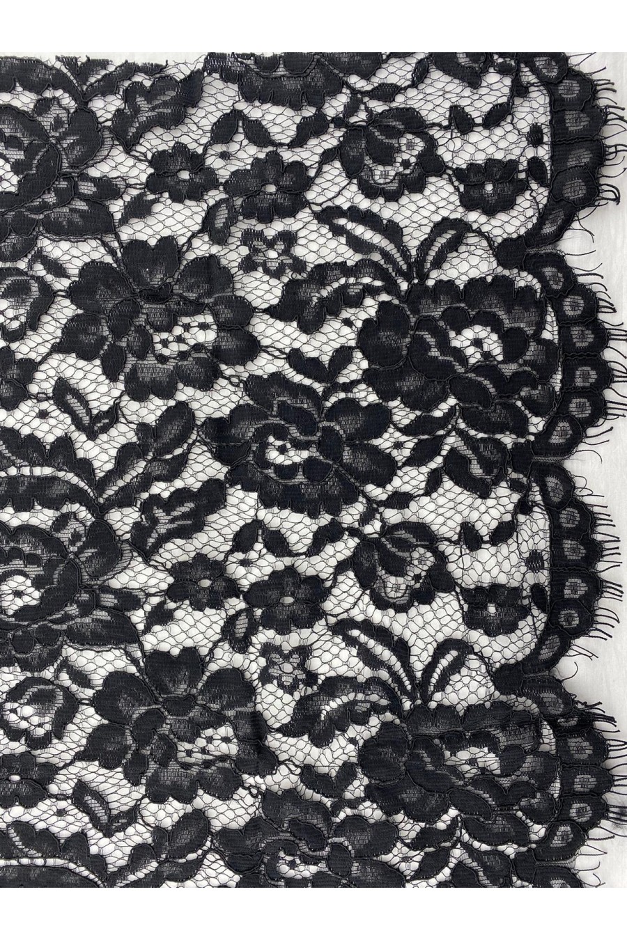 7344-ADET Siyah 53 cm Sakallı Pamuk Naylon Dantel Bant
