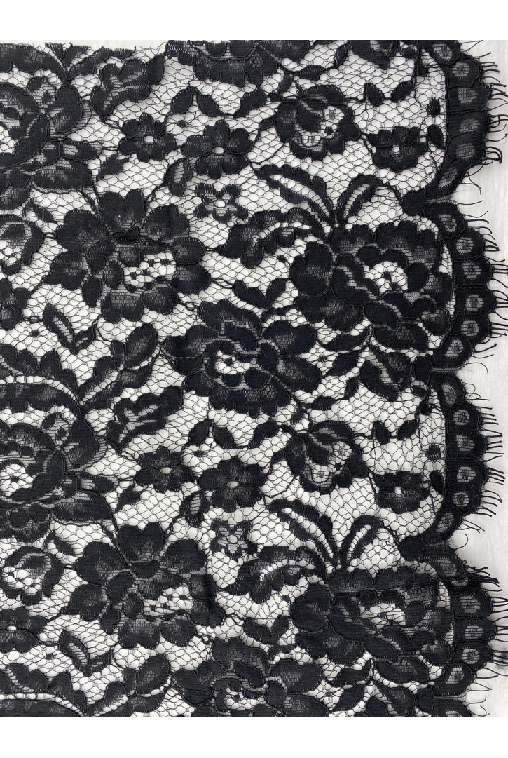 Siyah Sakallı Pamuk Naylon Dantel Bant, İthal