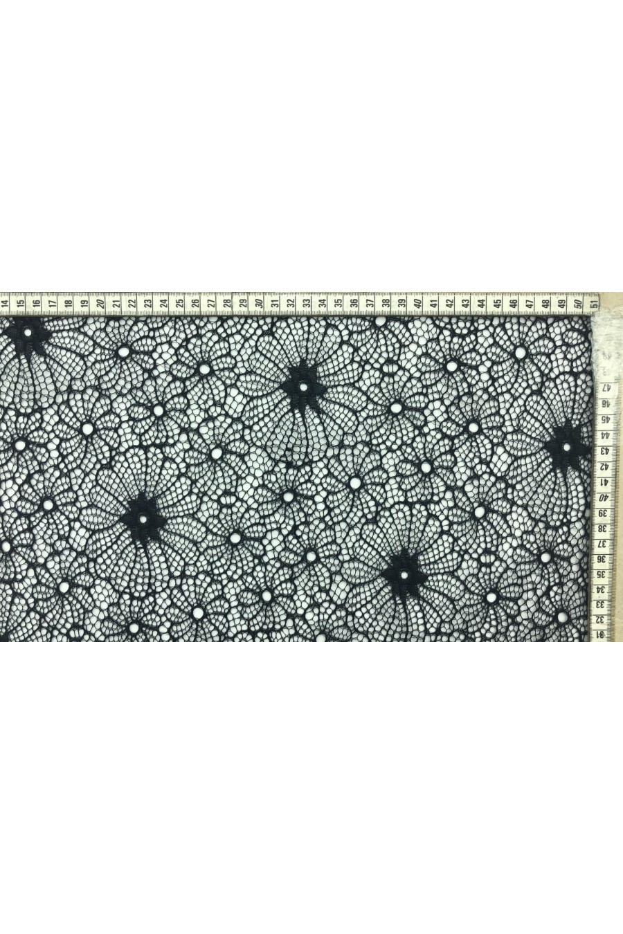 9729-KG Siyah İthal Polyester Dantel Kumaş, 150 cm