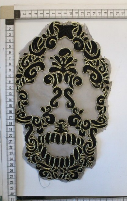 Siyah-Gold Polyester Aplik Aksesuar