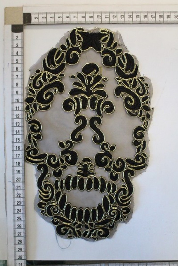 Siyah-Gold Polyester Aplik Aksesuar