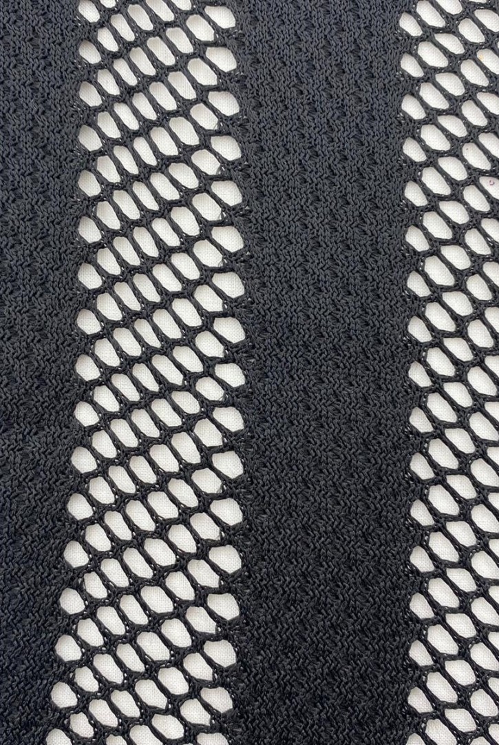 Siyah Metalikleştirme File Dantel Kumaş