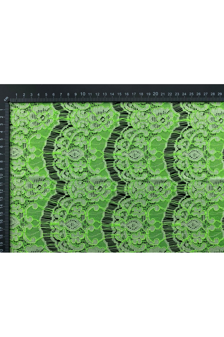 Neon Yeşil Kordlu Pamuk Polyester Dantel