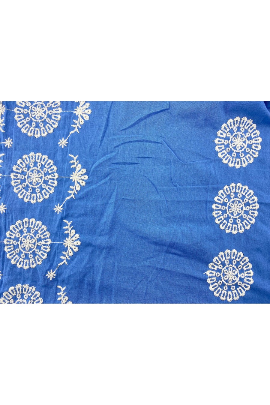 İndigo Zemin Pamuk İplikli Vual Brode