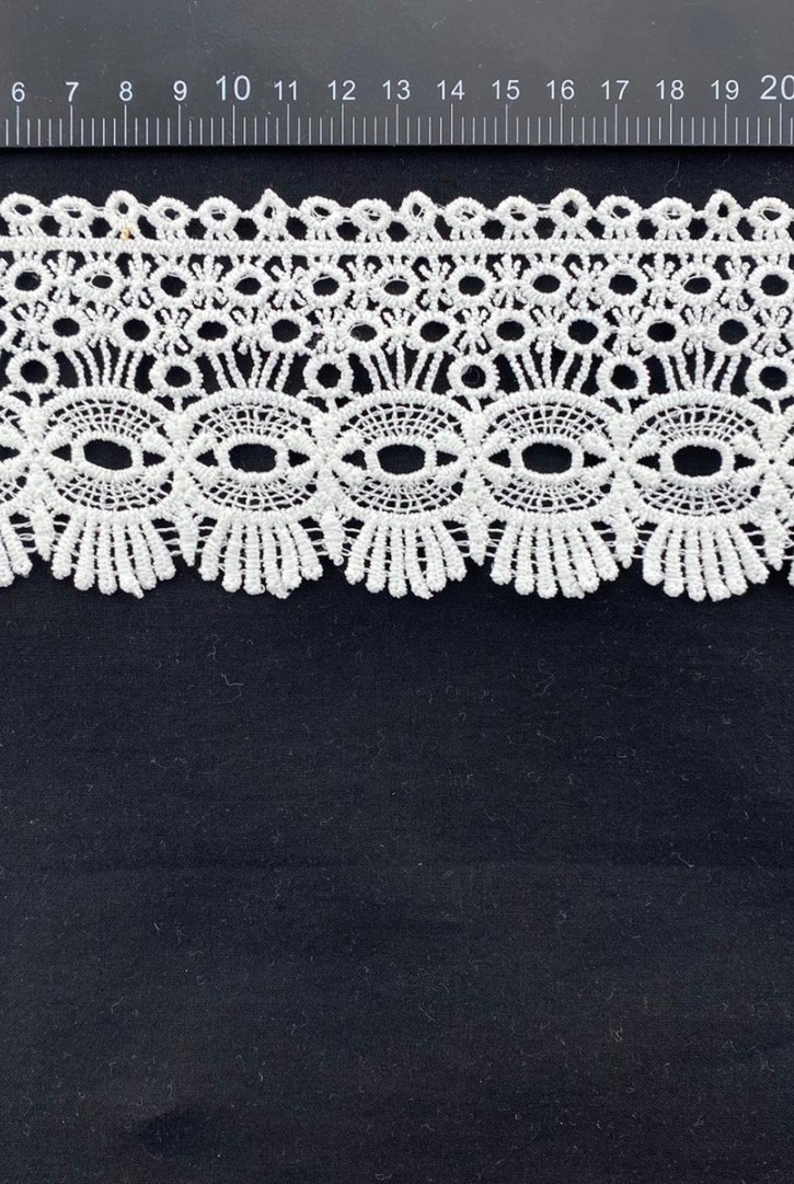 Ham Mat Polyester Güpür Brode Bant, 8 cm