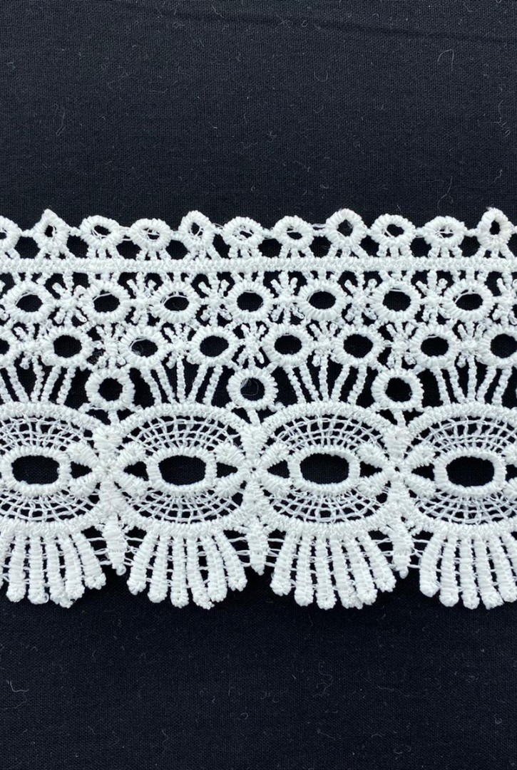 Ham Mat Polyester Güpür Brode Bant, 8 cm