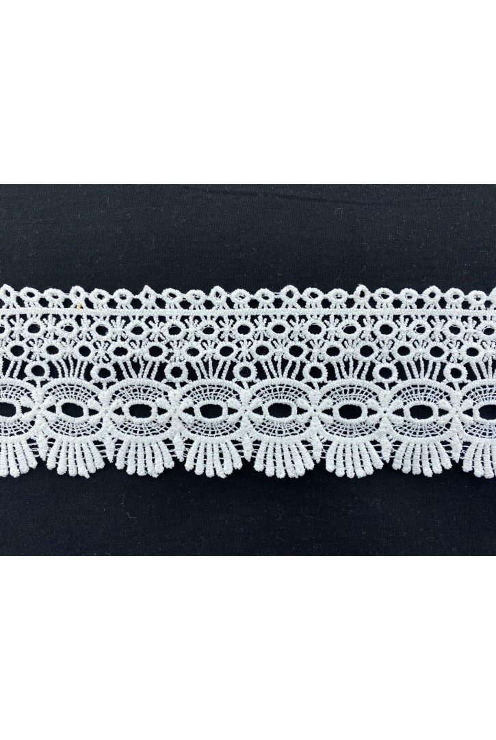 Ham Mat Polyester Güpür Brode Bant, 8 cm