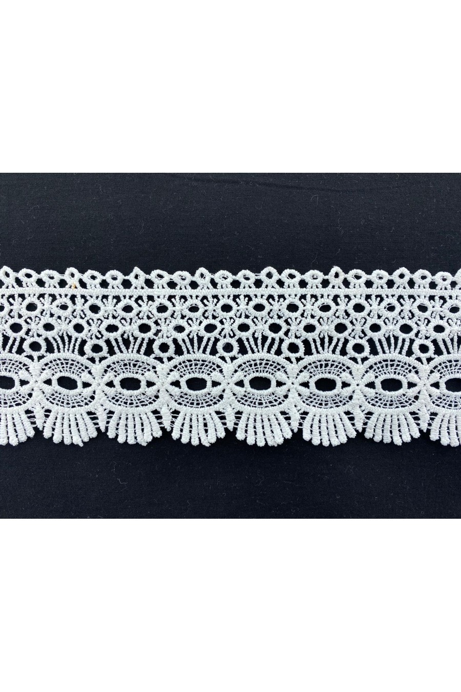 Ham Mat Polyester Güpür Brode Bant, 8 cm