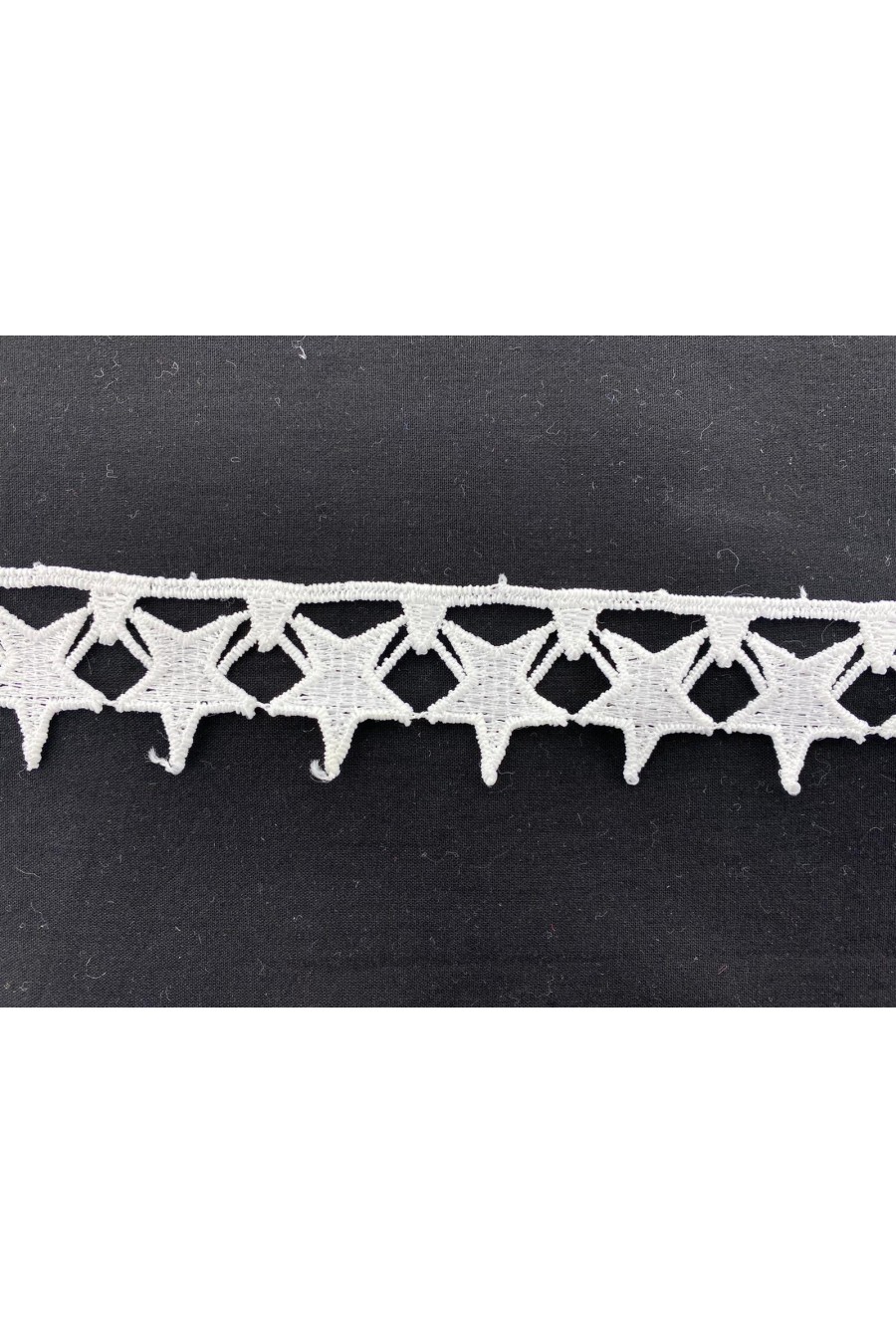 6021-METRE Yerli Güpür Brode Bant - Pamuk Kumaş - Ham - 3.5 CM