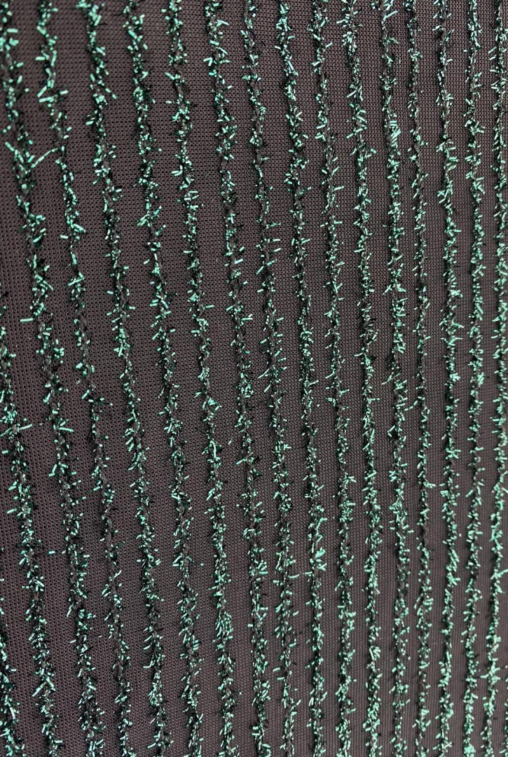 Siyah-Yeşil Sakallı Dokuma Polyester Kumaş