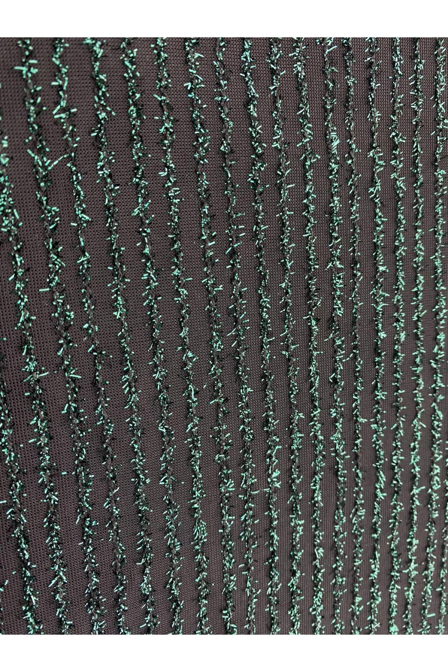 11381-METRE Siyah-Yeşil Sakallı Dokuma Polyester Kumaş