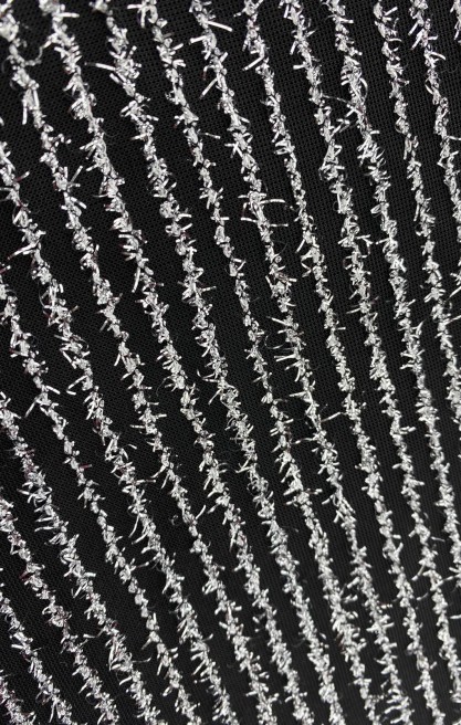 Siyah-Gümüş Sakallı Dokuma Polyester Kumaş