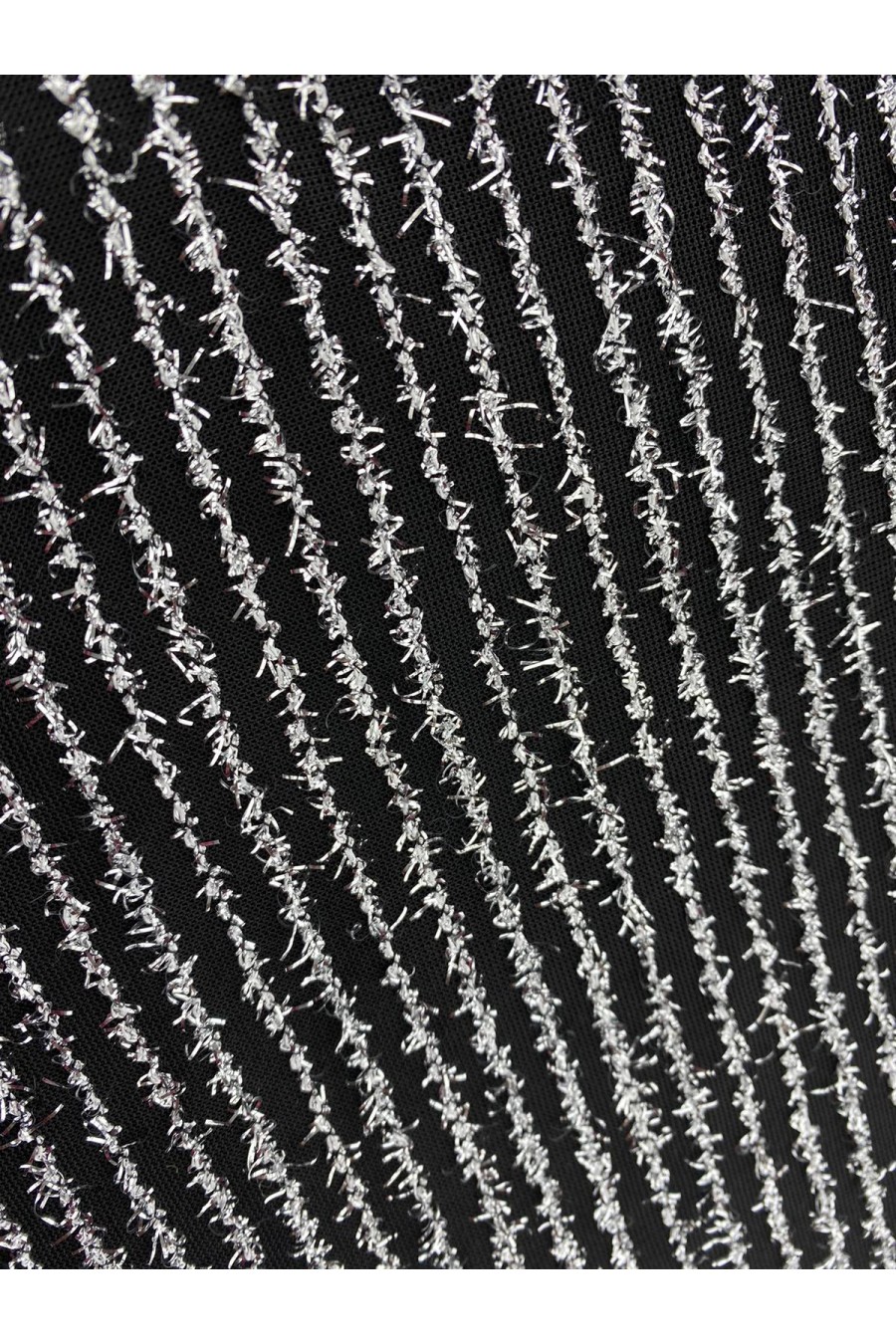 Siyah-Gümüş Sakallı Dokuma Polyester Kumaş