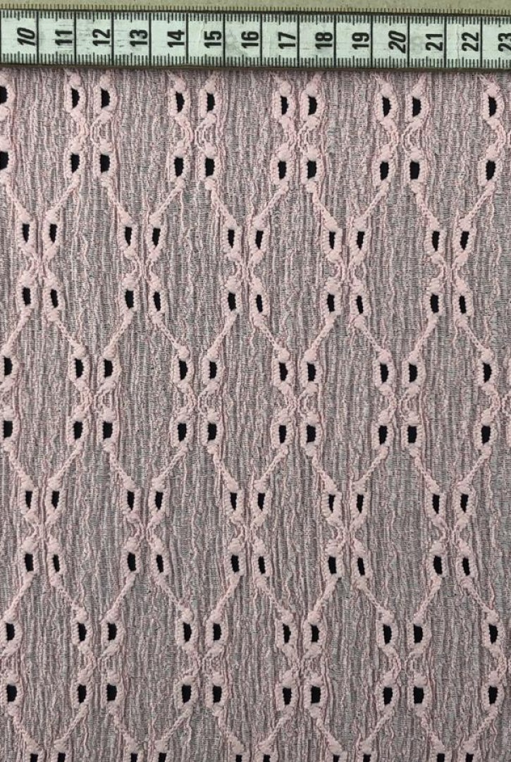 12844 DANTEL/İTHAL/LEZ/POLYESTER LİKRALI/PEMBE/135 CM