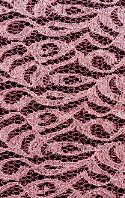 Neon Pembe Yerli Pamuk Polyester Likrasız Dantel