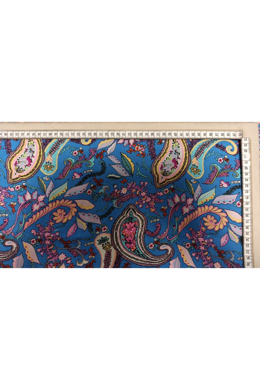 Mavi Empirme Baskılı Viscon Kumaş