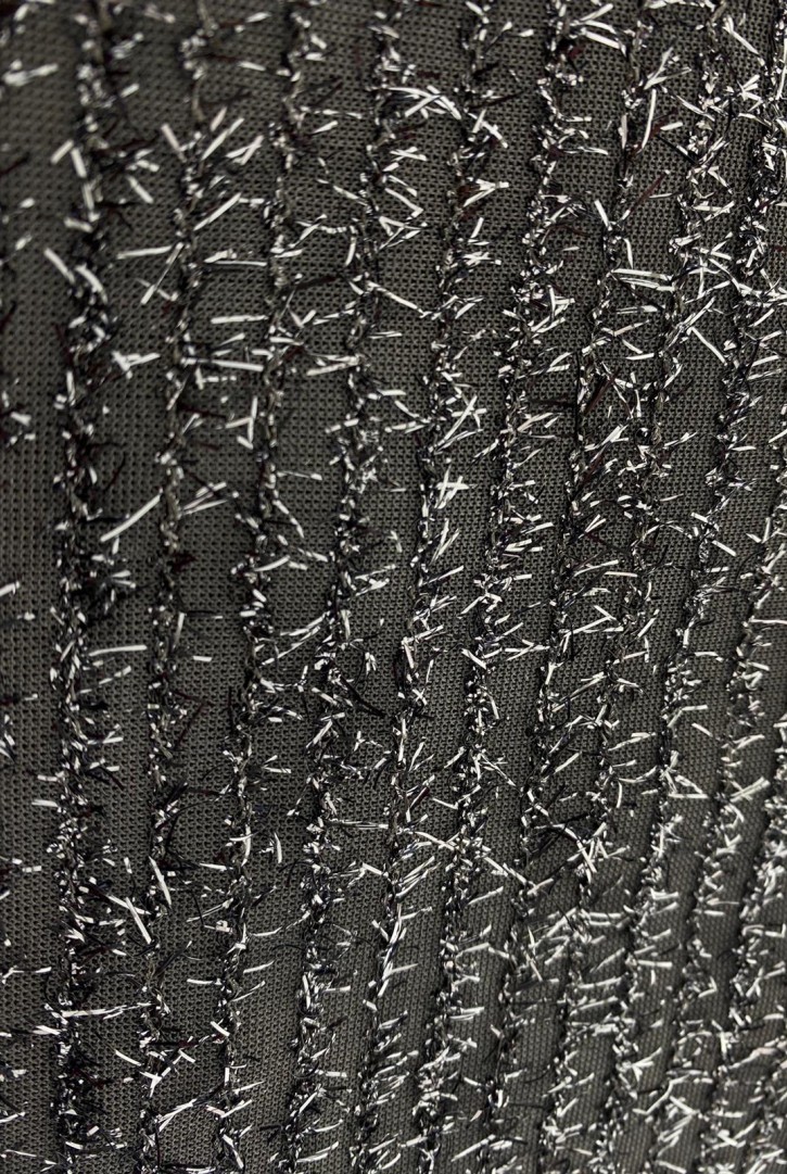 Siyah Sakallı Dokuma Kumaş - Yerli Polyester, 160 cm (11381)