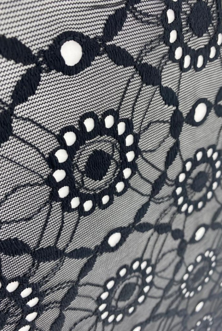 Mavi Bohrerli Mat Dantel – Polyester