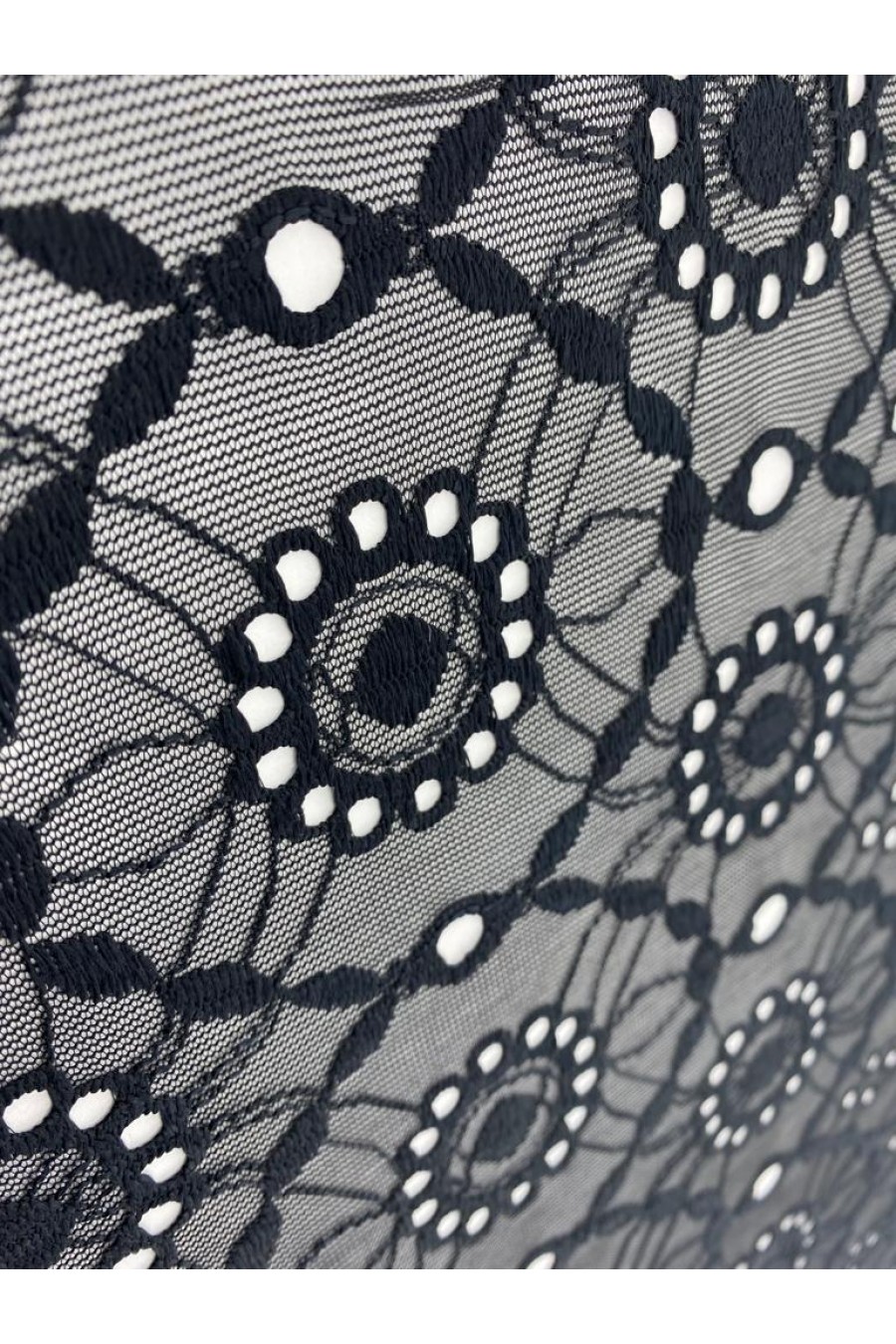 Mavi Bohrerli Mat Dantel – Polyester