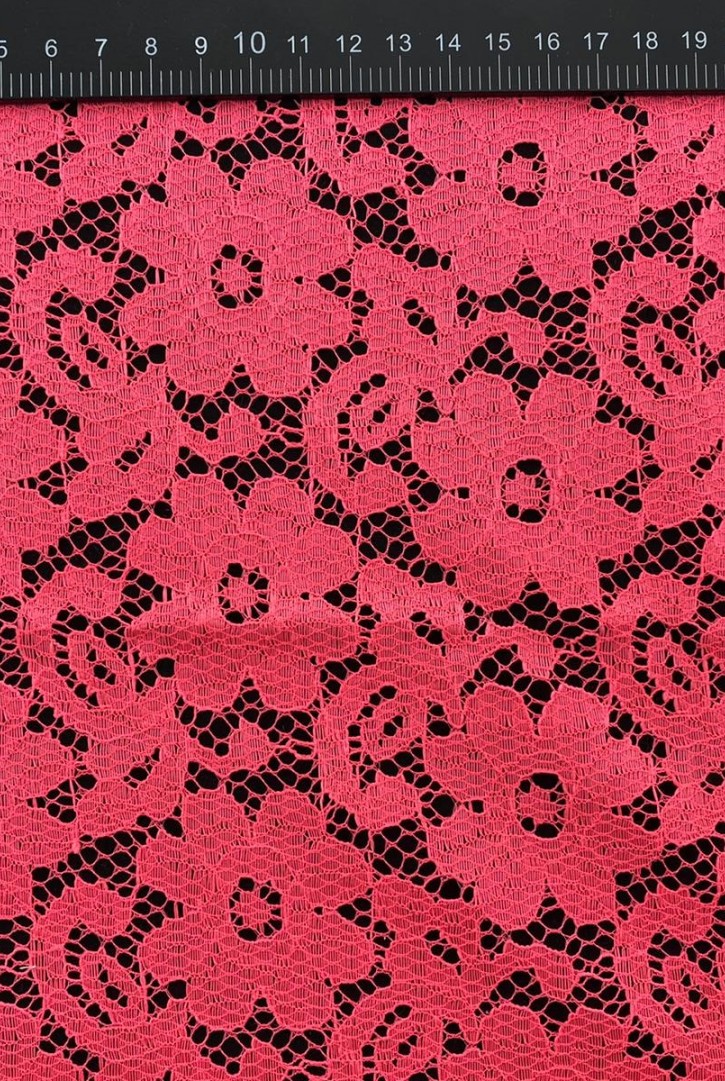 Neon Pembe Polyester Dantel Kumaş Neon Pembe Polyester Dantel Kumaş
