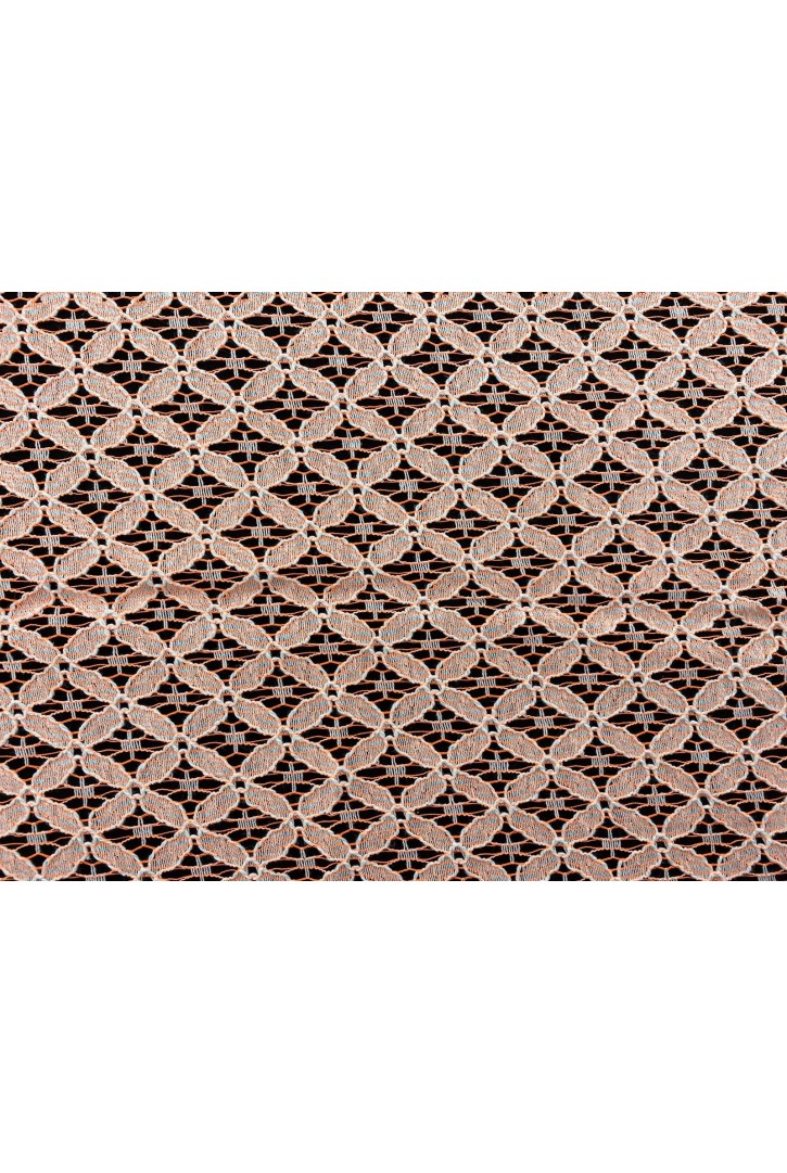 Neon Turuncu Yerli Likrasız Polyester Dantel