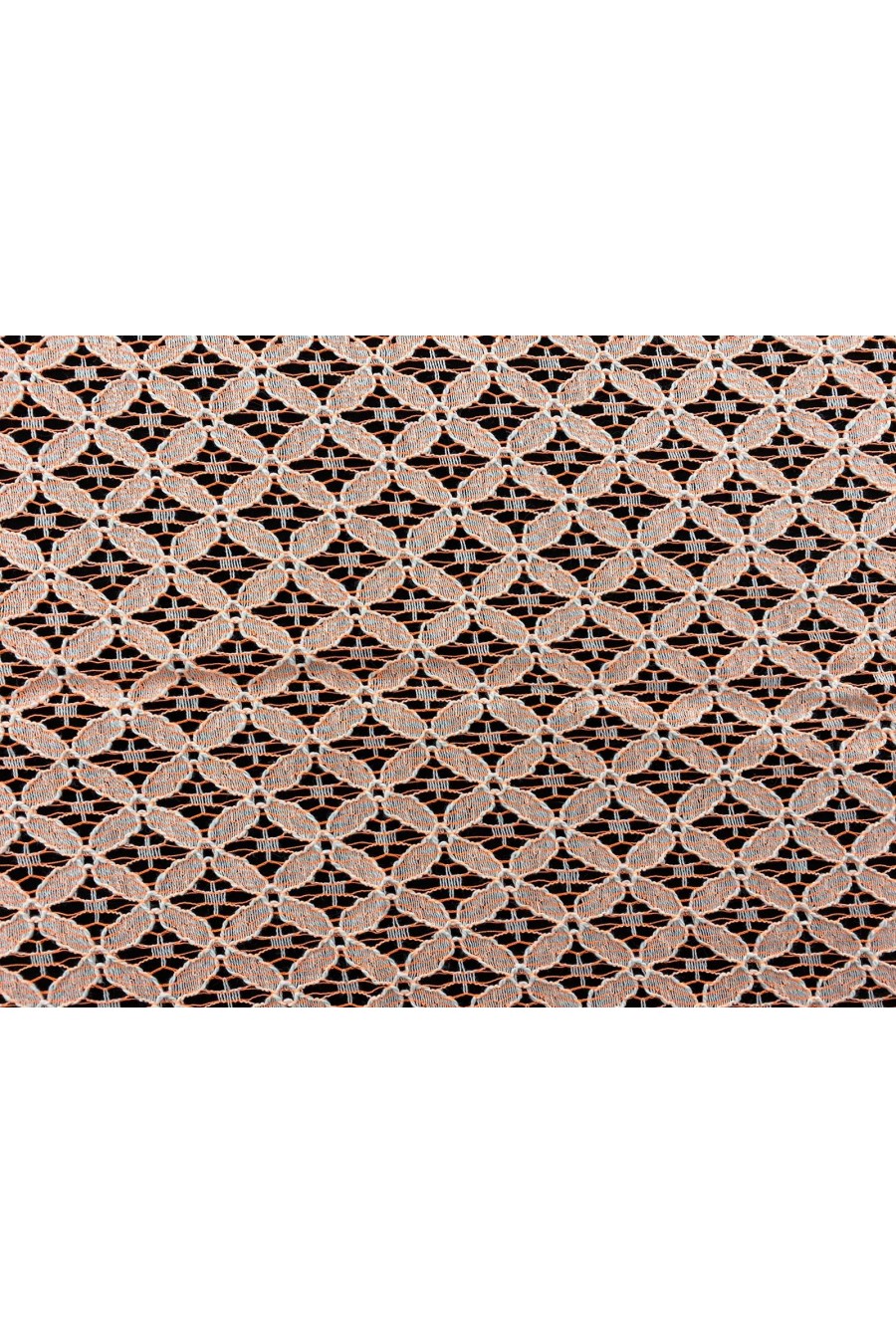 3057-KG Neon Turuncu Yerli Likrasız Polyester Dantel