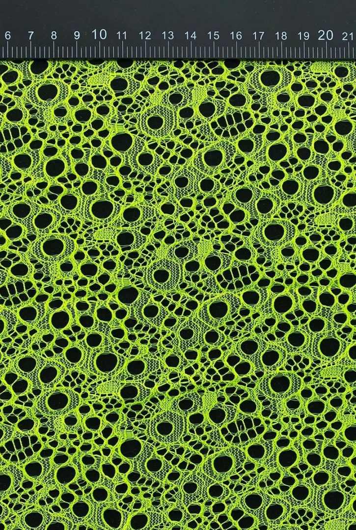 Neon Sarı Mat Polyester Dantel