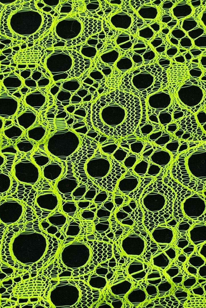Neon Sarı Mat Polyester Dantel