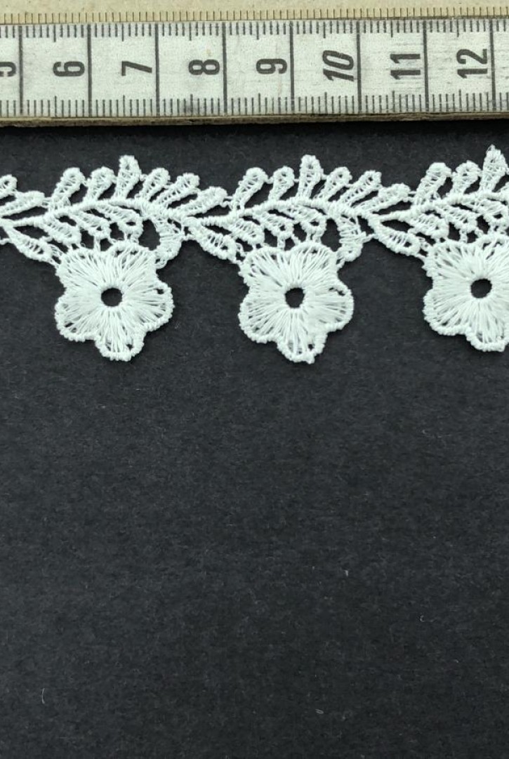 Parlak Polyester Ham Güpür Brode Bant, 3 cm