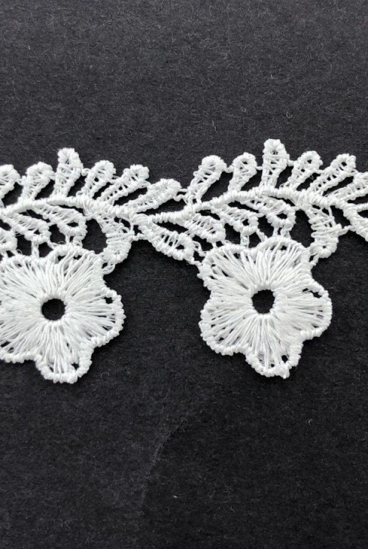 Parlak Polyester Ham Güpür Brode Bant, 3 cm