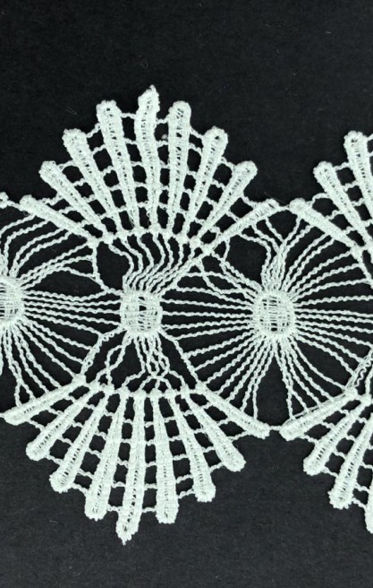 8,5 cm Parlak Ham Polyester Güpür Brode Bant