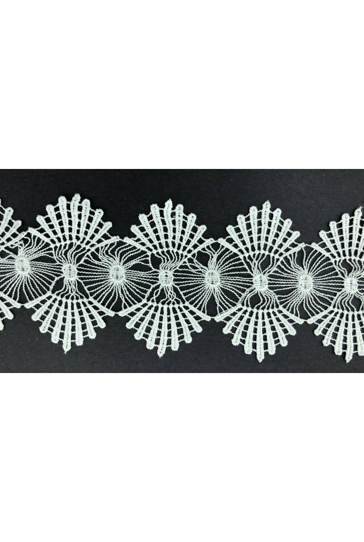 8,5 cm Parlak Ham Polyester Güpür Brode Bant