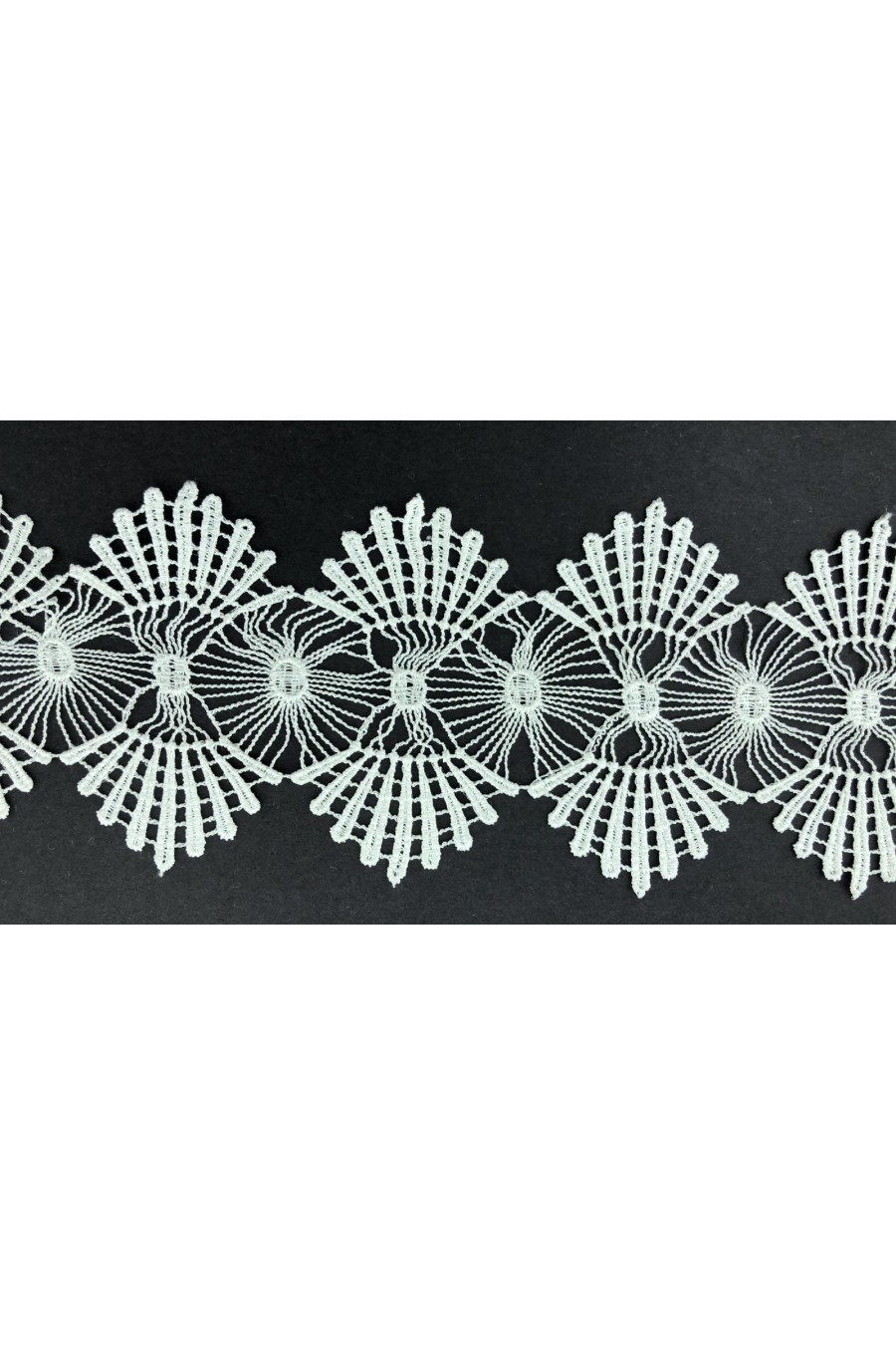 8,5 cm Parlak Ham Polyester Güpür Brode Bant