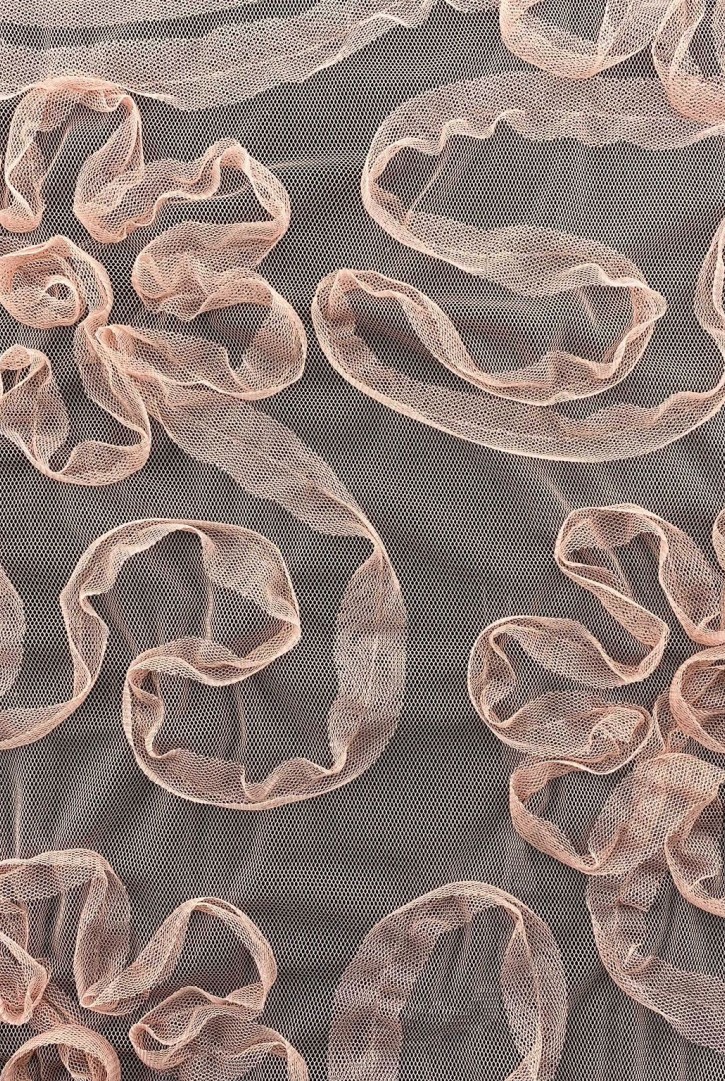 Somon Nakışlı Süzeneli Tül Kumaş - Yerli Polyester, 130 cm (11208)