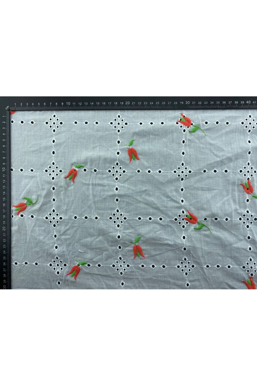 Coral-Yeşil Laleli Bohrer Vual Brode Kumaş