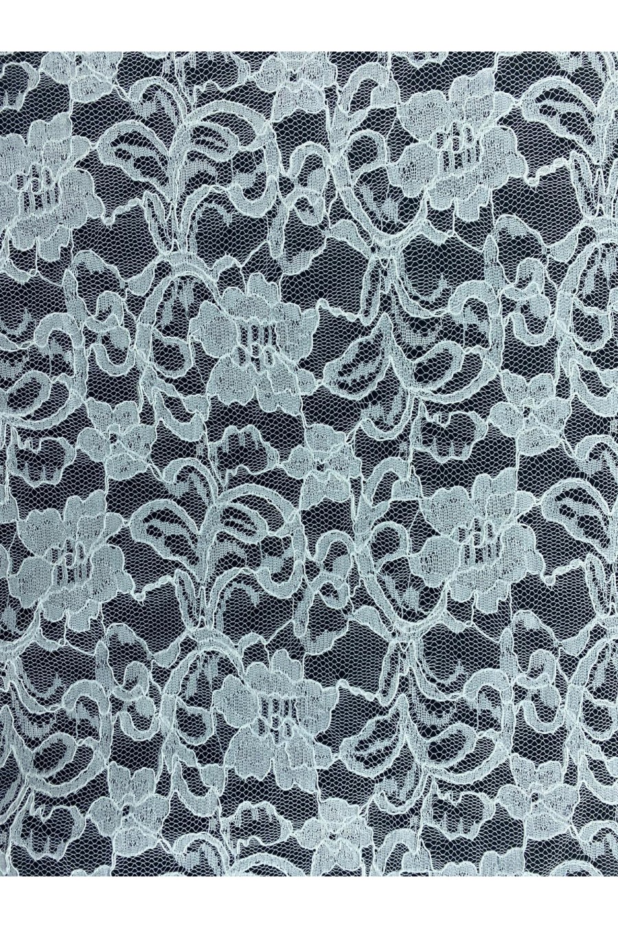 6619-KG Beyaz Polyester Dantel Kumaş, 160 cm