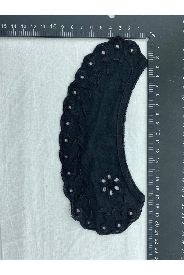 Siyah Mat Polyester Vual Brode Yaka, Yerli