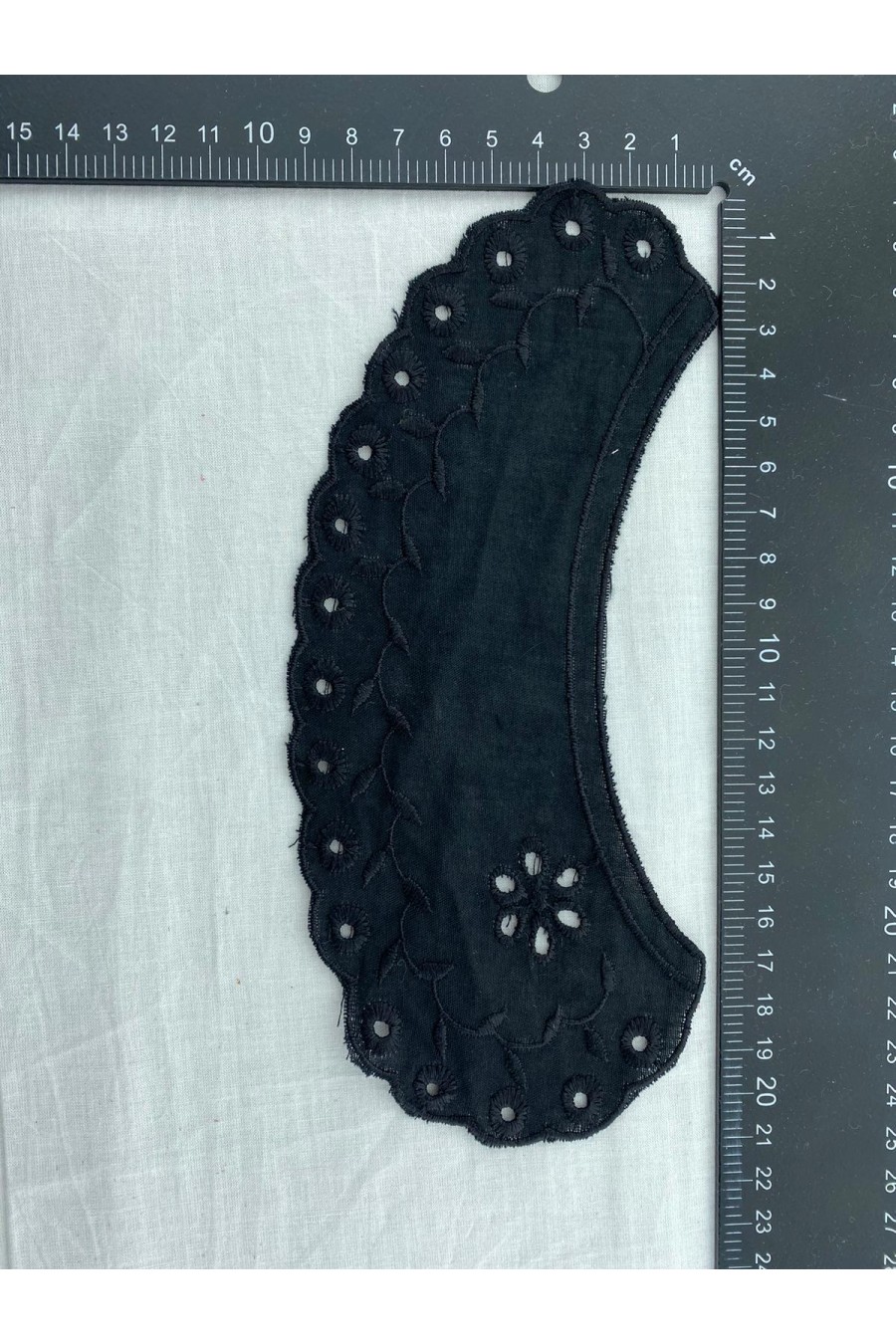 Siyah Mat Polyester Vual Brode Yaka, Yerli