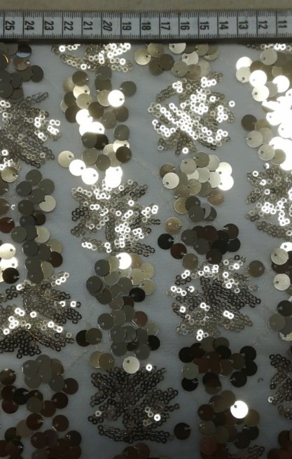 9174 TÜL/İTHAL/LEZ/LİKRALI/PULLU/GOLD/130 CM