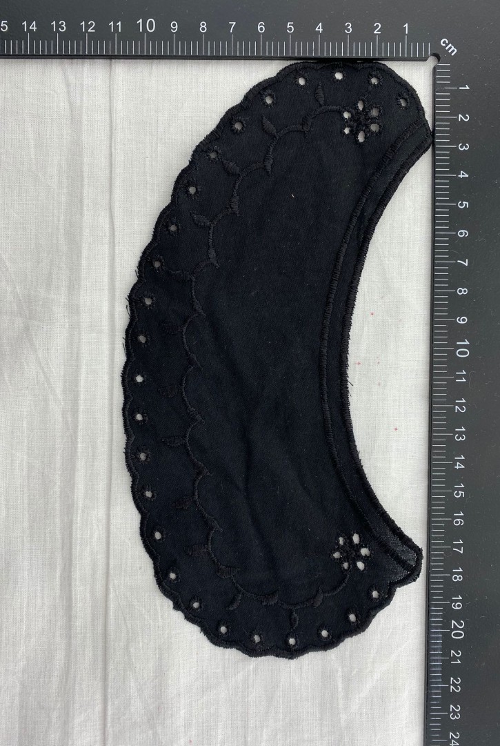 Siyah Mat Polyester Yaka Brode - 1 Beden