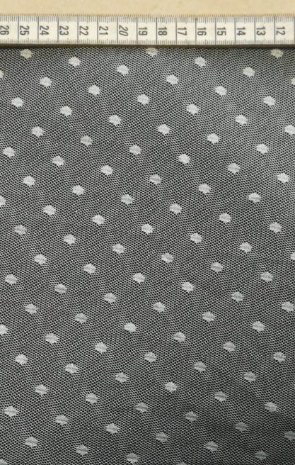 Beyaz Puanlı İthal Tül Kumaş, 165 cm