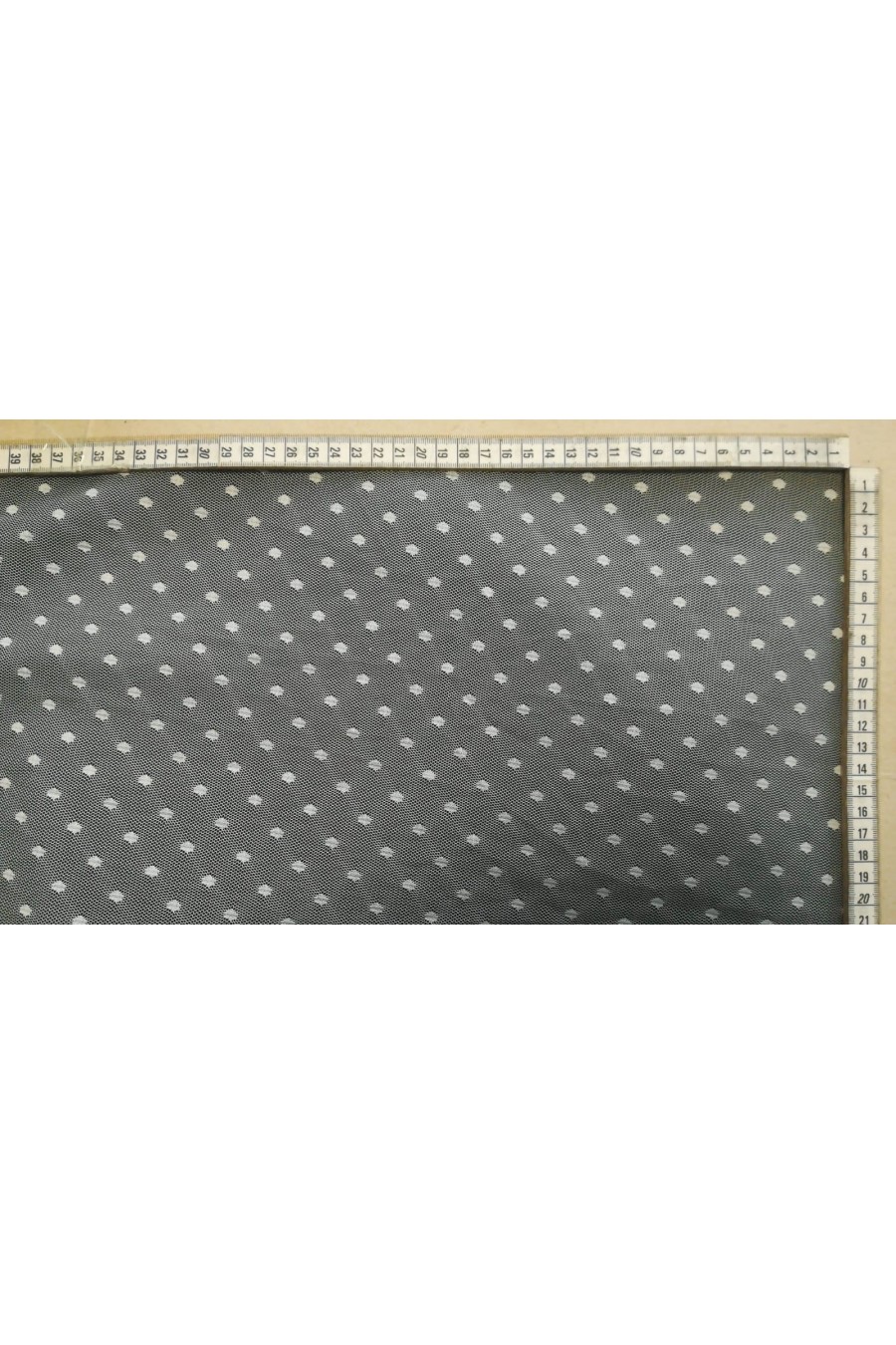Beyaz Puanlı İthal Tül Kumaş, 165 cm
