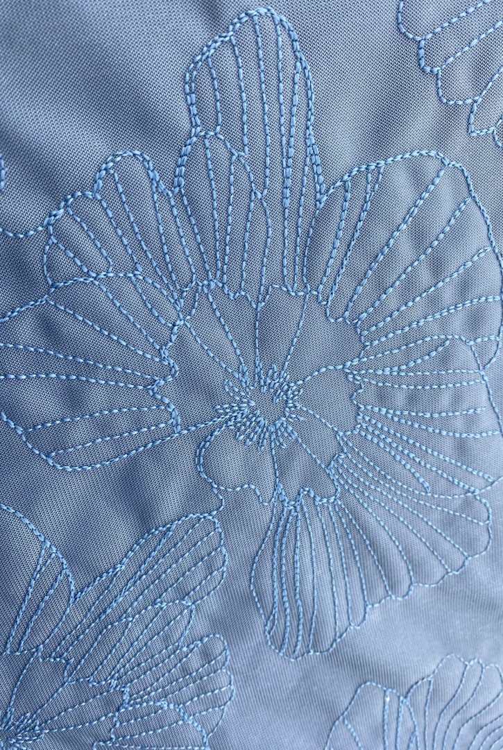 20787 KUMAŞ/YERLİ/LEZ/POLYESTER/SÜET/NAKIŞLI/MAVİ/155 CM