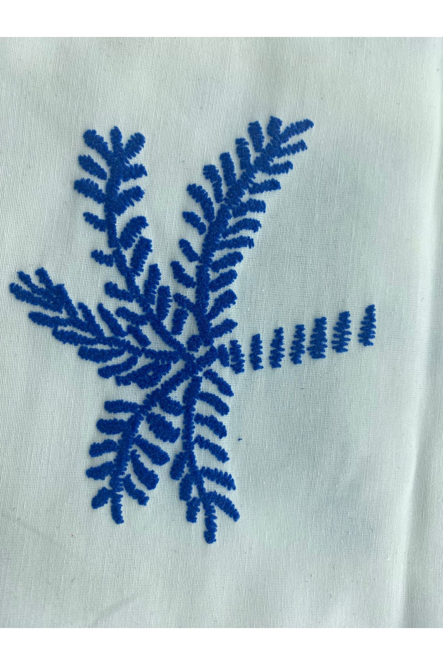 Mavi Baskılı Pamuk Polyester Kumaş, Kasar Zemin, 150 cm