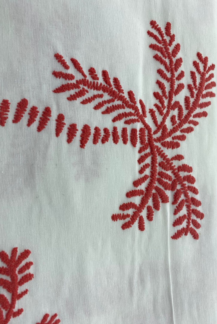 Mercan Baskılı Pamuk Polyester Kumaş, Yerli, 150 cm