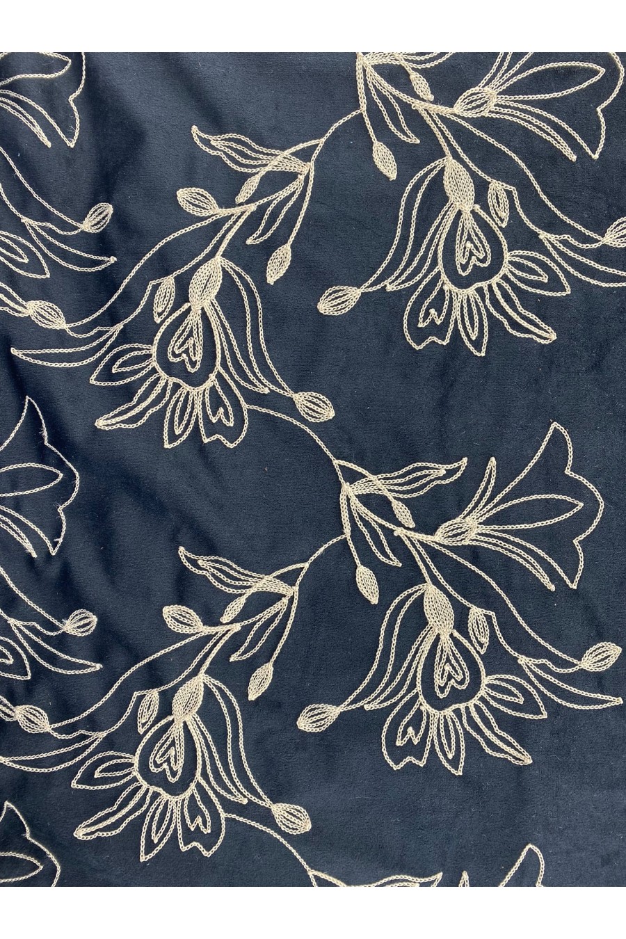 20790 KUMAŞ/YERLİ/LEZ/POLYESTER/SÜET/NAKIŞLI/SİYAH/155 CM