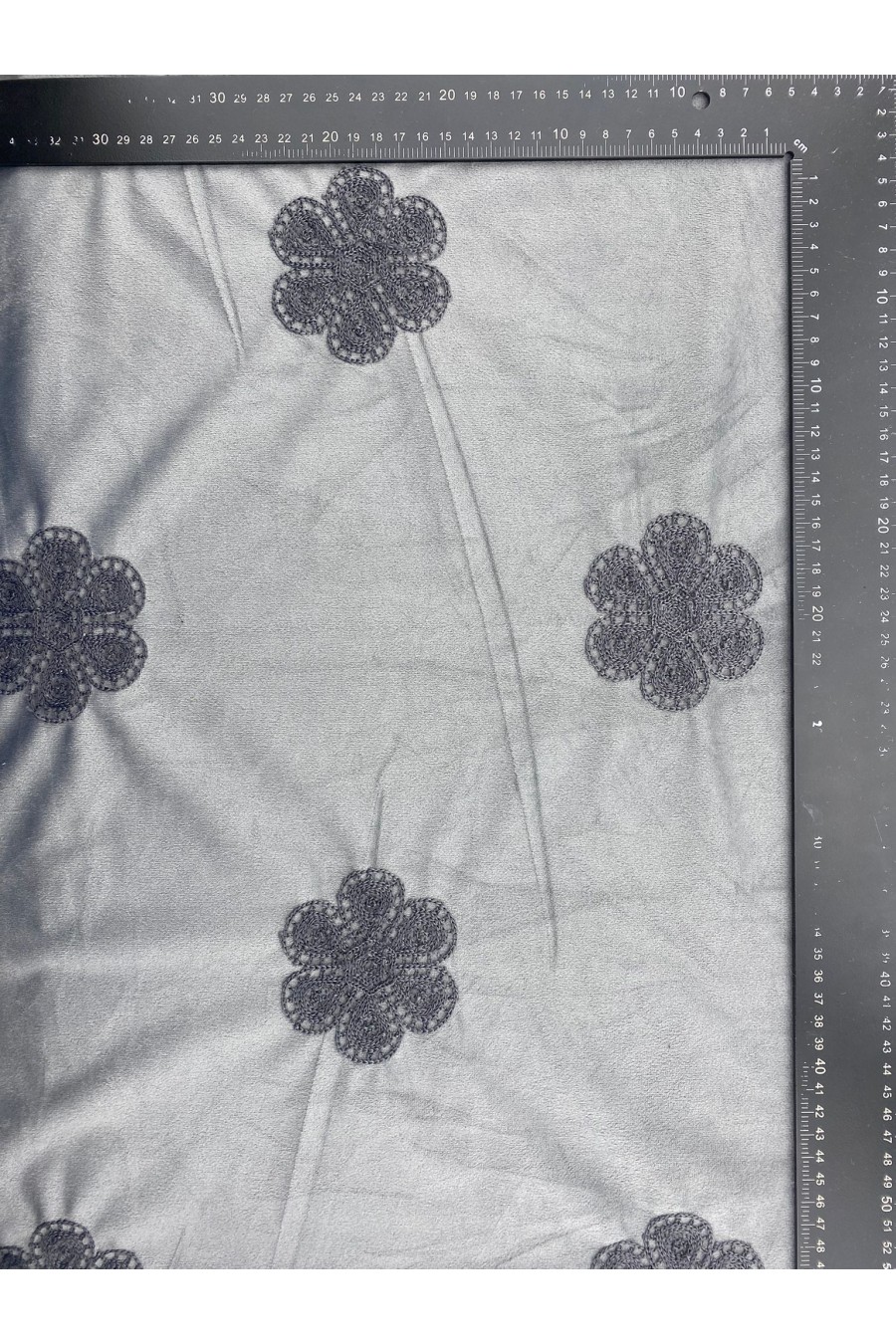 20791 KUMAŞ/YERLİ/LEZ/POLYESTER/SÜET/NAKIŞLI/GRİ/155 CM