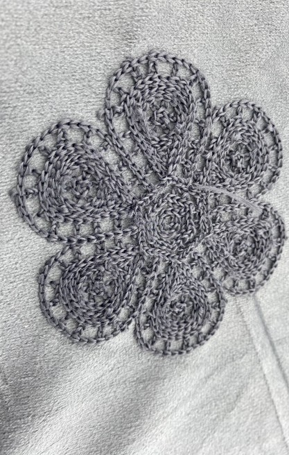 20791 KUMAŞ/YERLİ/LEZ/POLYESTER/SÜET/NAKIŞLI/GRİ/155 CM