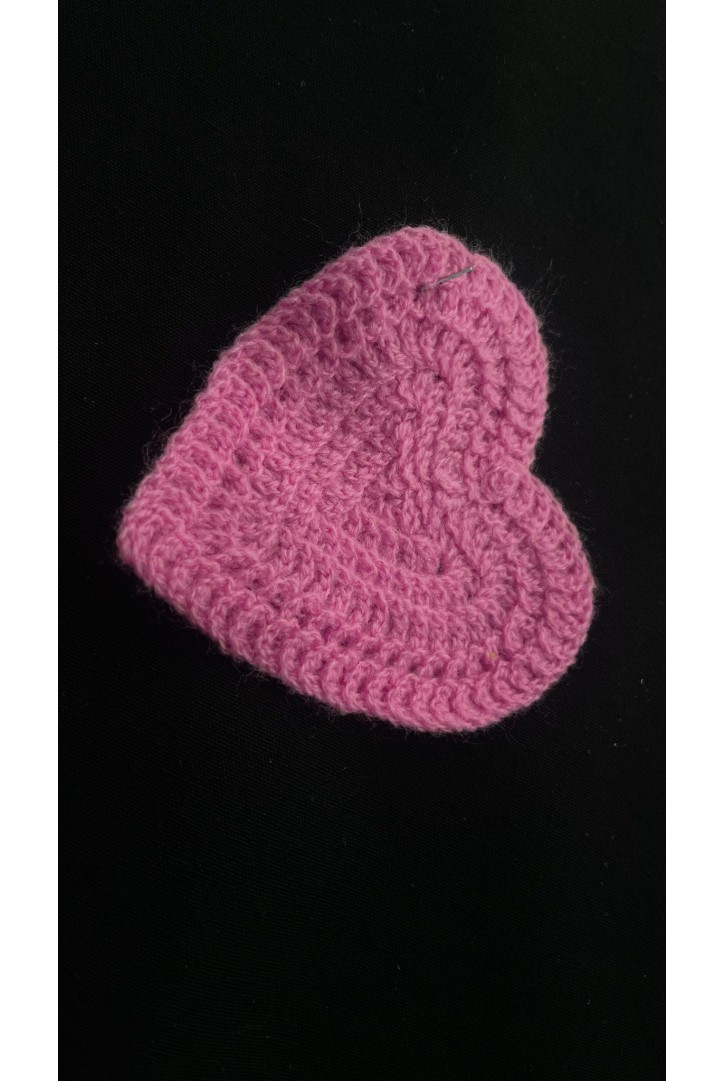 23041 BRODE/YERLİ/APLİK/AKRİLİK/KALP/PEMBE/7 CM