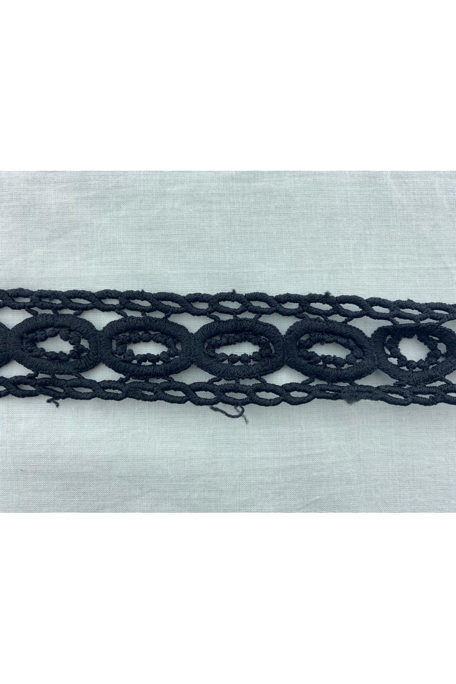 Siyah Kuş Gözü Detaylı Yerli Brode Bant